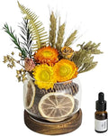DIY Dried Flower Aromatherapy Kit with Natural Plant Essential Oils, Naturally Dried Flowers and Herbs Ornaments for DIY Flower Craft, Vintage Holiday Decor, Christmas (#D)