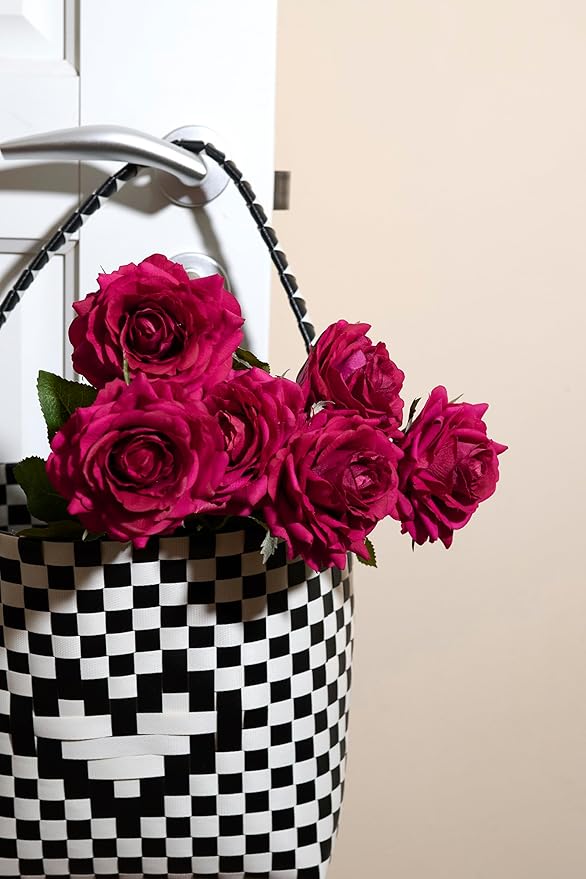 Real Touch Artificial Roses 6pcs, Floyd Roses,17.3”Faux Silk Roses Bouquet for Home Decor, Wedding Centerpieces, Romantic Gifts & Party Arrangements, Fuchsia Realistic Flowers (Fuchsia)