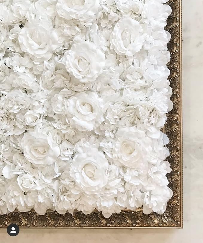 Flower Panels for Flower Wall (6 Pack) 24 Inch by 16 Inch Each | Flower Wall, Backdrop, Weddings, Event Decor, Bridal & Baby Shower, and Photography Décor (White)