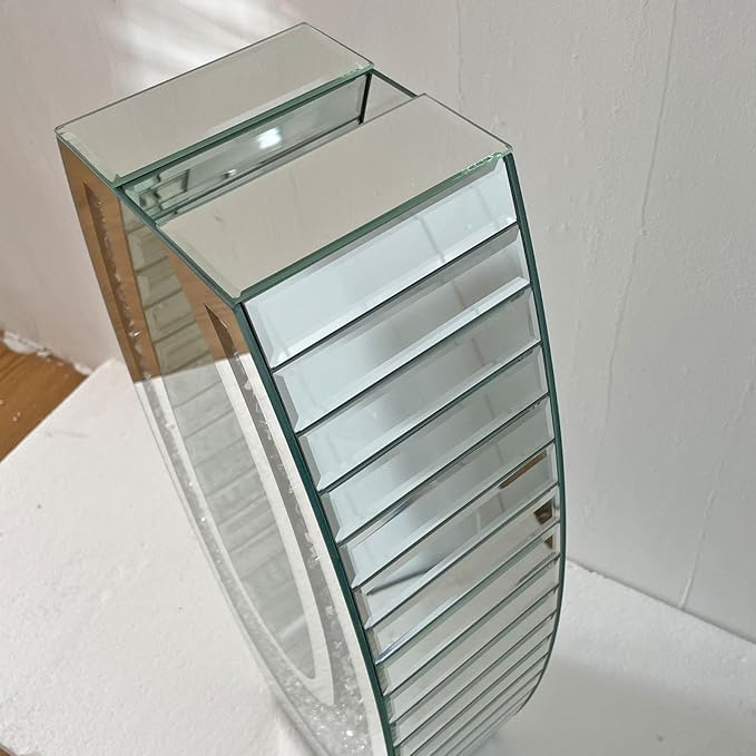 35.82" Tall Mirror Floor Vase, Modern Silver Glass Acrylic Crystal Diamond Flower Vase, Decorative Large Floor Standing Vase for Living Room, Office