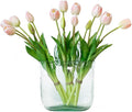 15pcs Artificial Tulips Flowers, Real Touch Latex Bouquet, Fake Tulips for Office Wedding Party Home Kitchen Garden Decoration-B Powder Pink