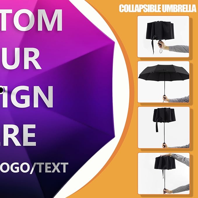 Small Compact Travel Automatic Folding Umbrella for Women, Portable Lightweight, Rain, Wind, UV Sun Shade