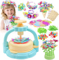 Flower Craft Kit for Kids Ages 4-8 – DIY Fabric Bouquet Toy for Girls and Boys – No Glue Reusable STEM Gift – Make 32+ Flowers – Birthday Arts & Crafts Activity