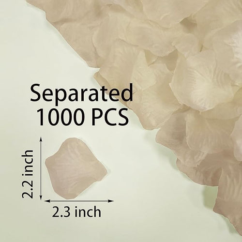 1000 PCS Separated Artificial Champagne Rose Petals for Romantic Night for her Set,Faux Champagne Flower Petals for Flower Girl Weddings Valentine Day Party Romantic Decoration(Ready-to-use)