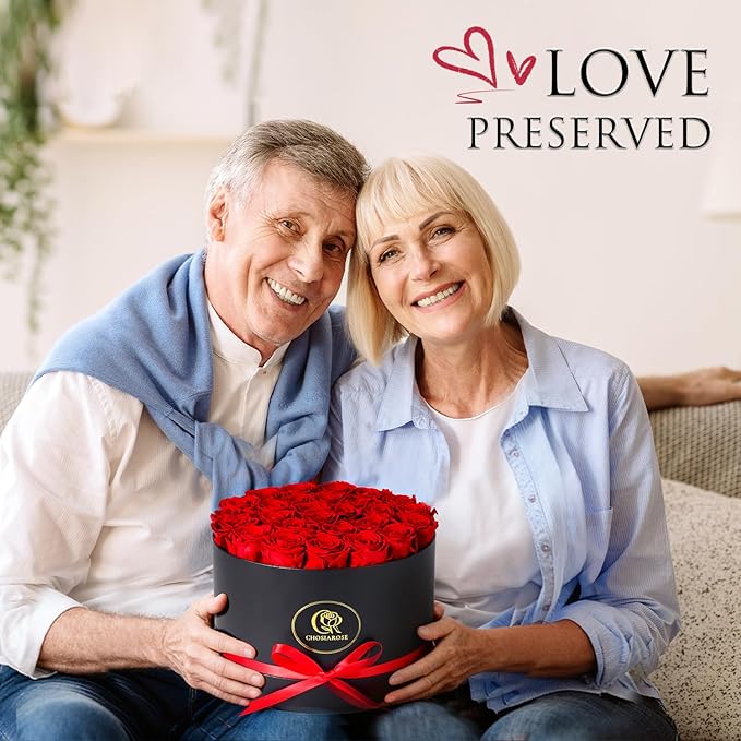 Flowers Forever Preserved Roses, 27 Preserved Flowers for Delivery Women Birthday Gifts for Mom Wife Grandma Preserved Rose Forever in Box for Her Mother Anniversary Birthday Gift for Women