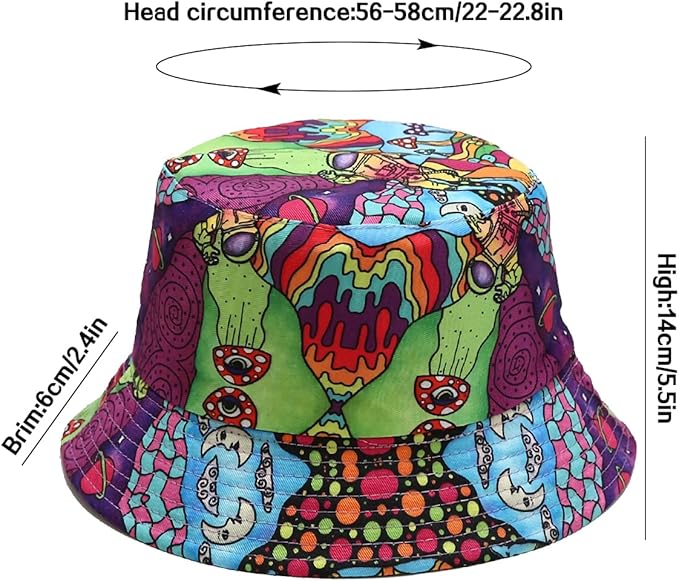 XYIYI Cute Bucket Hat Beach Fisherman Hats for Women, Reversible Double-Side-Wear
