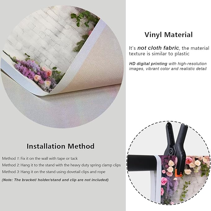 YongFoto Retro White Brick Wall Floral Arch Backdrop 20x10ft Rose Flowers Vine Leaves Photography Background Birthday Bridal Shower Wedding Party Banner Room Decor Portraits Photoshoot Wallpaper