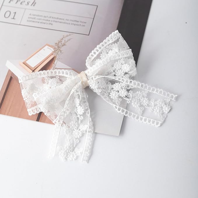 5 Yard Floral Lace Ribbon, Delicate Daisy Lace Trim for Wedding Dresses, DIY Crafts, Clothing, and Curtain Embellishments(White)