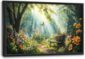 Green Forest Large Wall Art Garden Pictures Wall Decor Nature Sunlight Landscape Big Canvas Painting Prints Framed Artwork Home Decorations Above Bed for Bedroom Living Room Dining Room 36"x24"