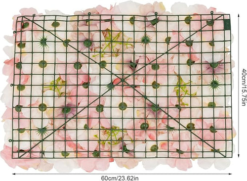 20 PCS Flower Wall Panels, 3D Rose Hydrangea Floral Wall Background Silk Flowers Panel Decoration, 23.6x15.7inch Artificial Flower Backdrop for Wedding, Party, Anniversary