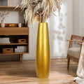 Gold Ceramic Tall Floor Vase,28 Inch Large Modern Flower Vases for Home Décor,Wicker Big Floor Vases Decorations for Farmhouse, Living Room,Bedroom,Standing Plastic Vase Decorative Tall