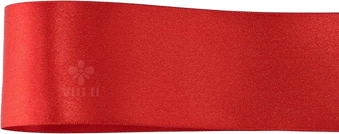 MEEDEE Red Satin Ribbon 2 Inch Red Ribbon Lux Double Faced Ribbons by 25 Yards Silk Satin Ribbons for Gift Wrapping, DIY Crafts, Weddings, Flower Bouquet, Holiday Decorating