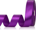 Purple Ribbon 1 Inch 60 Yards, Dark Purple Satin Ribbon for Flower Bouquet, Graduation Lei, Crafts, Gift Wrapping, Baby Shower, DIY Bows, Wedding, Halloween