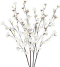 4pcs Artificial Cherry Blossom Flowers 28‘’ Tall Silk Cherry Blossom Branches Faux White Peach Stems for Wedding Home Garden Vase Decor