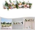 Artificial Silk Wall Flower, Wedding Arch Flower Garland Decorations, Artificial Faked Flowers Row, for Wedding Wall Backdrop Christmas Party Bridal Event Decor (Colorful,39.37 * 11.81 Inch)