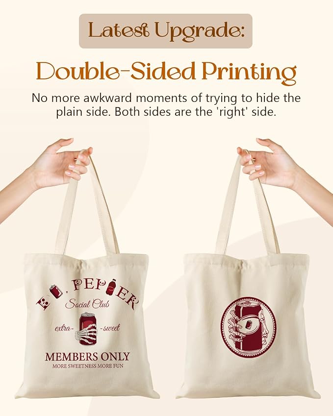 Aesthetic Tote Bag for Women- with Magnetic Buckle and Zipper Inner Pocket Cloth Cotton Canvas Tote Bags