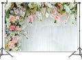 Leowefowa White Flower Wall Backdrop for Wedding Decor Romantic Pink Roses Floral Wall Photography Background for Wedding Birthday Party Banner Decorations Backdrop Photo Booth Props 12x10ft Vinyl