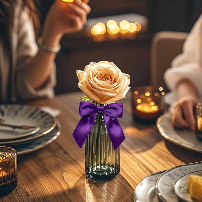 WRAPAHOLIC 30 Pcs 3" Purple Satin Ribbon Bows with Twist Tie - Pretied Premade Craft Bows for Christmas Party Crafts Treat Bags Gift Wrapping Wedding Birthday Baby Shower
