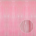 GOER 3.2 ft x 8.2 ft Foil Fringe Curtains Party Photo Backdrop Party Streamers for Birthday,Graduation,New Year Eve Decorations Wedding Decor(1 Pack,Candy Pink)