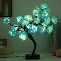 Drawelry Rose Flower Tree Lamp - LED Rose Tree Table Lamp USB/Battery Powered Artificial Bonsai Flower Night Light for Bedroom Living Room Party Wedding Birthday Decor (Blue)