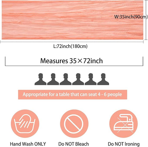 12 Pack Cheesecloth Table Runner 35x72 Inch Boho Gauze Table Runner Rustic Cheese Cloth Long Romantic Table Runners for Wedding Bridal Shower Birthday Party Table Decor (Peach Coral)