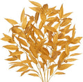 DILATATA 32 inch Gold Artificial Eucalyptus Spray Fall Eucalyptus Leaves Autumn Leaf Branches Faux Fall Stems for Home Floral Arrangement Autumn Festival Thanksgiving Decor