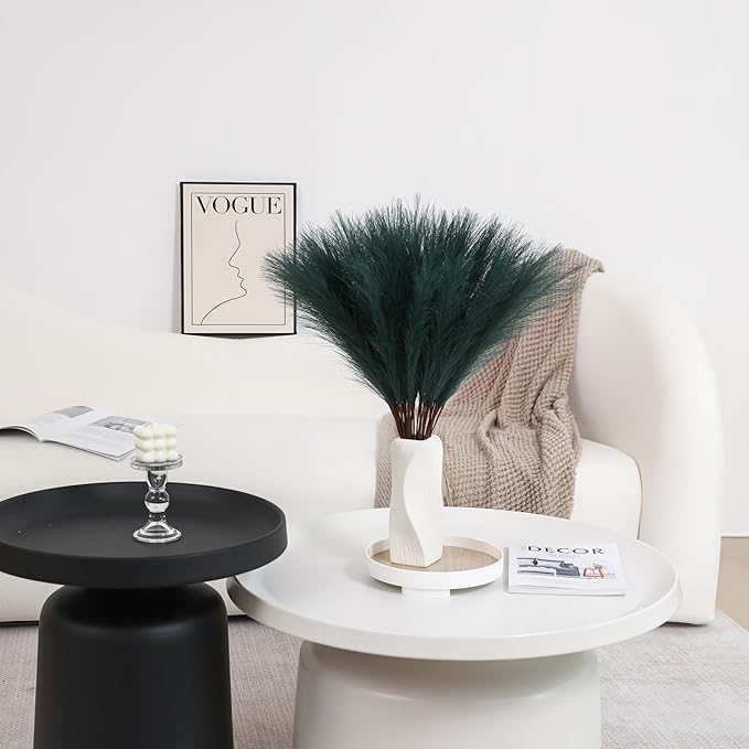 Green Pampas Grass Decor - 30pcs 24 Inch Artificial Pampas Grass Decor Tall, Fake Pompas Grass for Vase Filler, Table Centerpieces, Wedding, Party and Green Home Decor (Green)