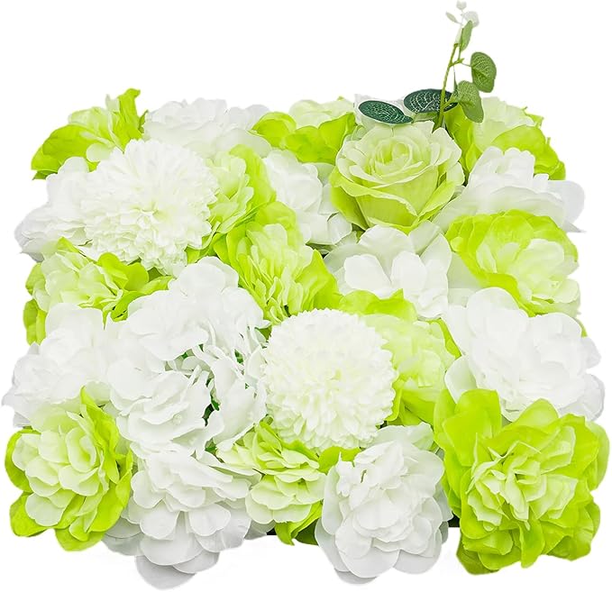 3D Flower Wall Panel Floral Backdrop,12PCS Artificial Flower Wall Background Silk Rose Mat, Artificial Flower Backdrop Faux Flower Panel for Wedding