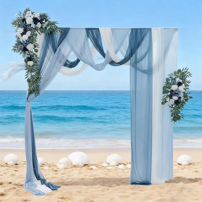 Artificial Wedding Arch Flowers Kit (Pack of 5),2pcs Artificial Hanging Flower Arch Decor,for Wedding Ceremony Arbor Reception Backdrop Rose Floral Party Outdoor Decoration Blue
