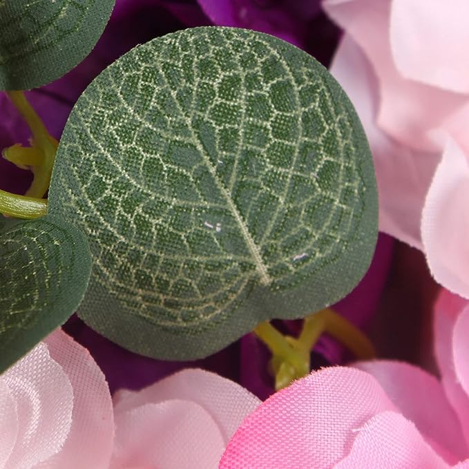 6Pcs 23.62"x 15.74"x 0.79" Artificial Flower Wall Panels,Flower Wall Mat Silk Flower Panels for Outdoor Garden Backyard Fence Fence Privacy Screen and Indoor Wall Decor(Pink+Purple)