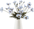 IPOPU Vintage Light Blue Poppies Flowers Artificial 6PCS Silk Poppies Realistic Faux Flowers for Vase Artificial Poppies Blue Fake Flower for Centerpieces Bridal Shower Party Decor (Light Blue)