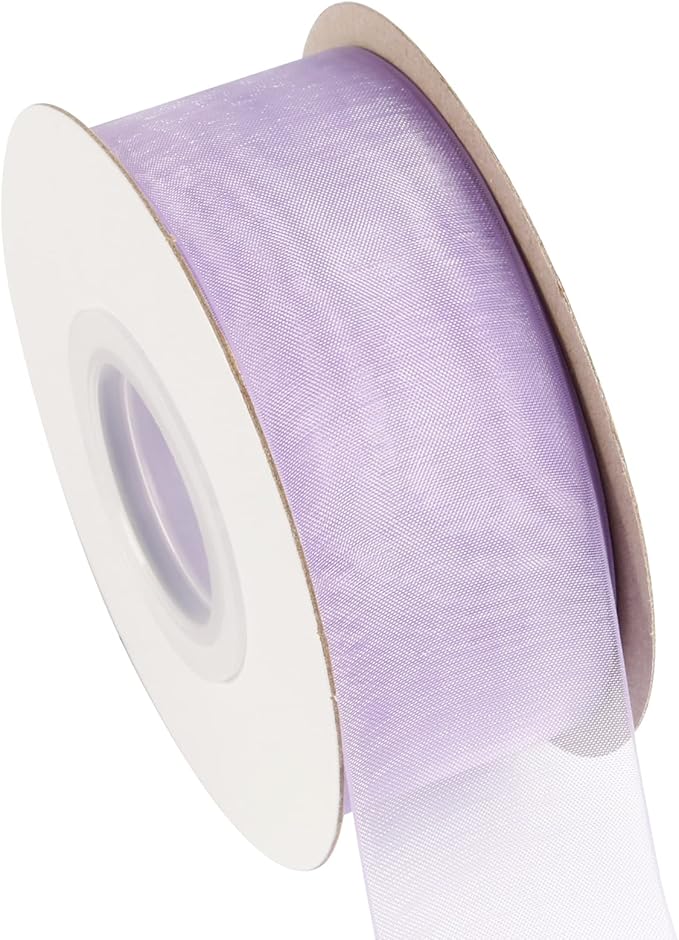 1-1/2 Inch Lt. Orchid Shimmer Sheer Organza Ribbon Sheer Chiffon Ribbon 50 Yards-Roll Multiple Colors Available for Gift Wrapping Wedding Events Christmas Décor