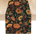 Orange Boho Floral Table Runner, Vintage Bohemian Home Kitchen Table Decoration for Birthday Party Picnic Decoration 13x90 Inch 1PCS
