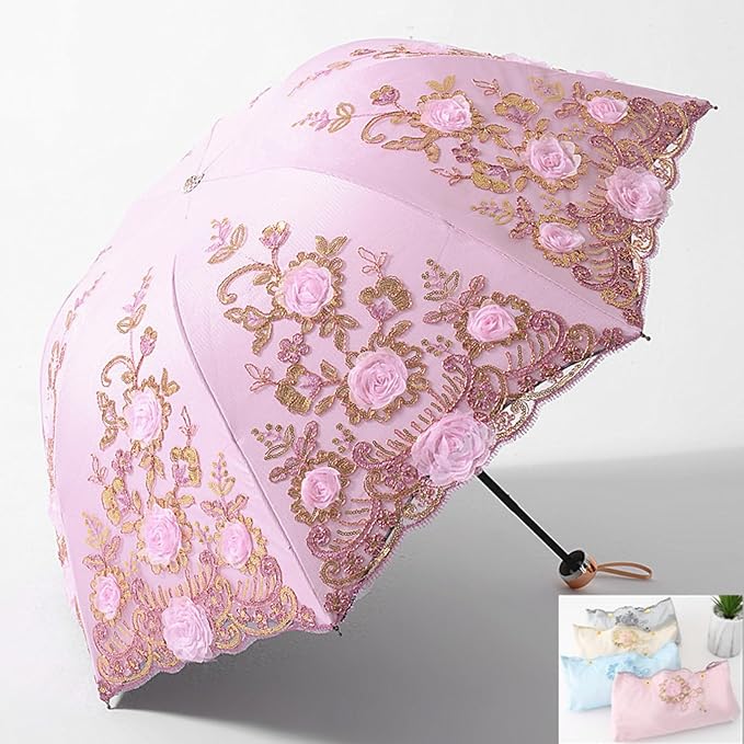 Honeystore Flower Lace Parasols for Wedding Party Lace Bridal Umbrella