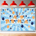 Dog Happy Birthday Backdrop, Cute Cartoon Theme Dog Paw Balloons Pennant Print Wall Backdrop Decor Photo Banner Props for Boys Girls Birthday Party Decorations Supplies