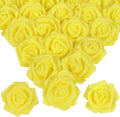 100pcs Yellow Glitter Roses - 2.56" Foam Glitter Flowers - Fake Roses for Bridal Shower Centerpieces & DIY Wedding Flower Arrangements