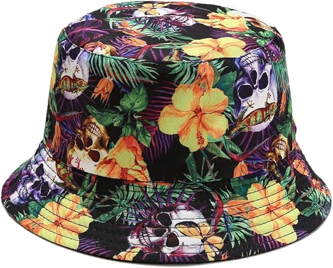 Quanhaigou Bucket Hat for Men Women,Packable Reversible Printed Sun Hats,Fisherman Outdoor Summer Travel Hiking Beach Caps