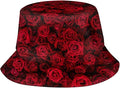 Red Roses Flowers Bucket Hat Packable Sun Hat Outdoor Travel Fisherman Hat Caps for Women Men