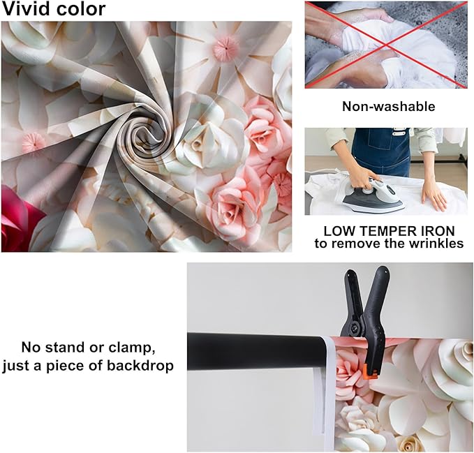 Baocicco 20x10ft Pink and White Paper Flowers Background Photography Mother's Day Backdrop Paper Flower Wall Gorgeous Wedding Flower Backdrops Beautiful Bride Baby Newborn Kids Background