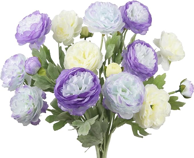 6 Pcs Artificial Flowers Silk Peony Rose Single Stem Artificial Flowers Faux Peony Bouquet Floral Arrangements Bundle Fake Flowers Bulk for Table Centerpiece Wedding Farmhouse Home