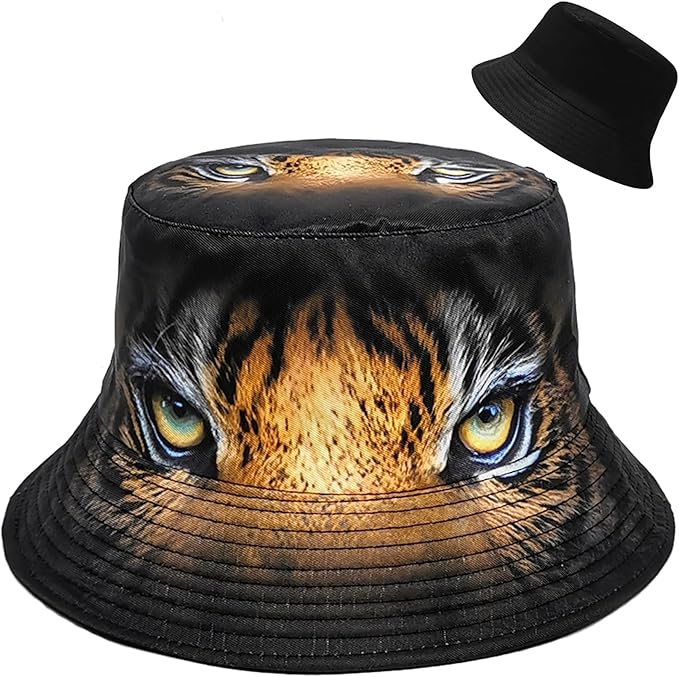 Malaxlx Bucket Hat Beach Sun Hat Fishing Hat for Women Men, Outdoor Travel Reversible Double Side Wear Fisherman Hat