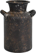 Rustic Vintage Metal Flower Vase for Decor Milk Jug Small Vases for Flowers Kitchen Decorations, Cylindrical,Perfect for Kitchen, Dining Room, Living Room,Housewarming Gift (Brown)