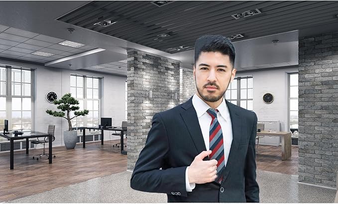 Modern Office Background for Video Conference Business Office Backdrop Interior Brick Wall Windows Virtual Offices Scene Photography Background Live Video Zoom Calls Backdrop Props 8x6ft