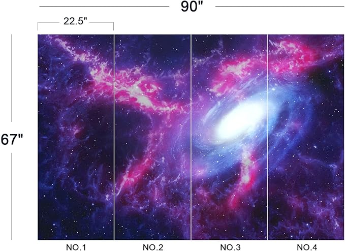 Cliouar-Space Background with Nebula and Galaxy Peel and Stick 90" x 67"
