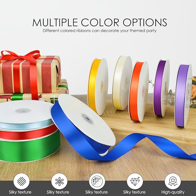 100 Yards 1-1/2 inch Satin Ribbon, Fabric Ribbon Solid Color Perfect for Gift Wrapping, Wedding, Handmade Bows, Floral Bouquets and Party Decoration(Black)