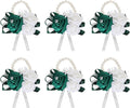 MECCANIXITY 6Pcs Wrist Corsage Artificial Flower Bracelets Rose Wrist Bride Groom Decorative for Wedding Ceremony Prom Party Anniversary Dark Green