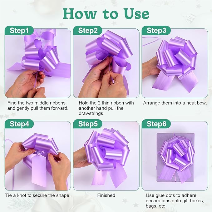 40PCS 6 Inch Large Pull Bows,20 Colors Bow for Gift Wrapping,Reusable Birthday Ribbon Bow for Wrapping Boxes & Decorative Accents