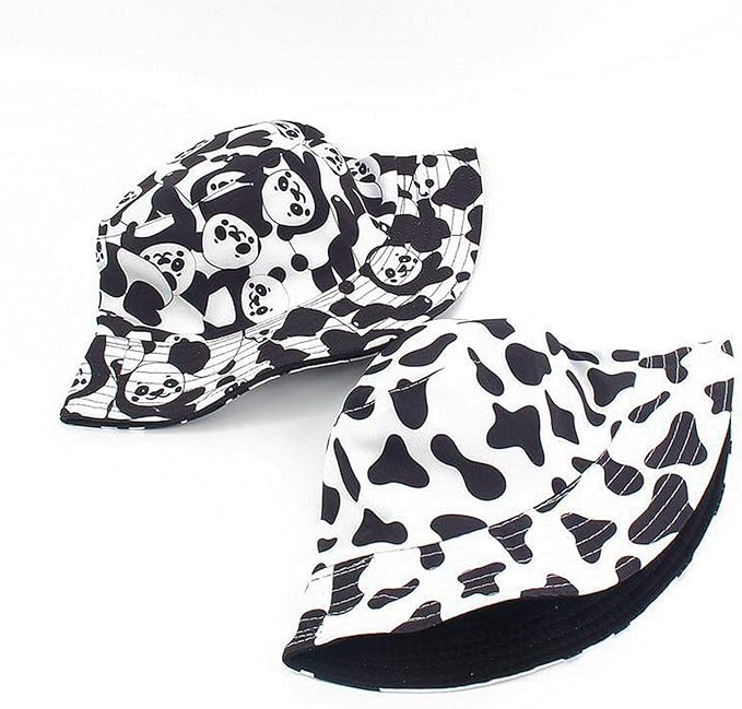 Mashiaoyi Unisex Print Double-Side-Wear Reversible Bucket Hat