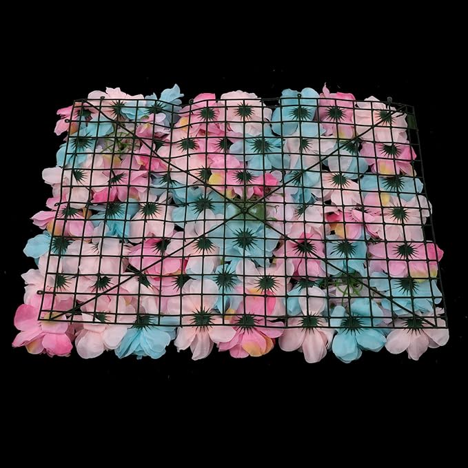 LOYALHEARTDY 12 Pack Artificial Flower Wall Panels 24" x 16" Flower Wall Panel Wall Backdrop Faux Hydrangea and Rose Flower Backdrop Panels for Flower Wall Decor Wedding Party Event Decoration