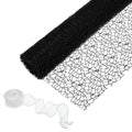 PATIKIL Flower Wrapping Mesh Paper, 15ft Floral Bouquet Craft Packaging Hollow Net Yarn with Ribbon for Flowers Gift Packaging, Black